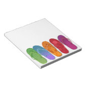 カラフルサンダルフリップフロップビーチパーティー ノートパッド (アングル)