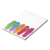 カラフルサンダルフリップフロップビーチパーティー ノートパッド (回転)