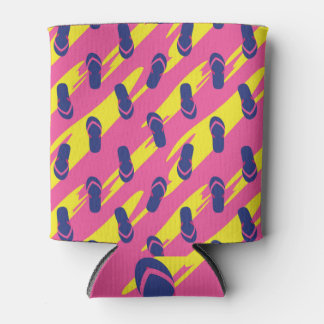 カラフルサンダル、ヴィンテージ背景 缶クーラー