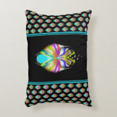 カラフルシアンとブラックのOracle Owl アクセントクッション (正面(垂直))