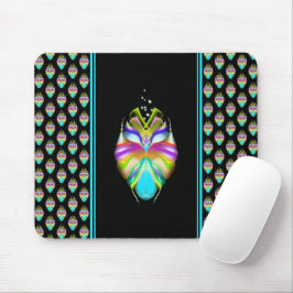 カラフルシアンとブラックのOracle Owl マウスパッド