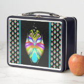 カラフルシアンとブラックのOracle Owl メタルランチボックス (インサイチュ)