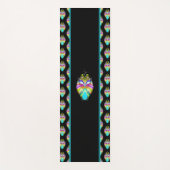 カラフルシアンとブラックのOracle Owl ヨガマット (正面)