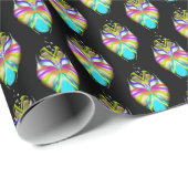 カラフルシアンとブラックのOracle Owl ラッピングペーパー (ロールコーナー)