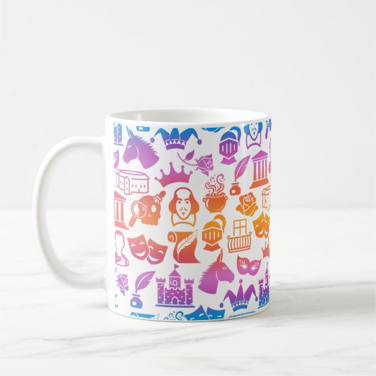カラフルシェイクスピアラバーマグ コーヒーマグカップ (左)