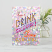 カラフルシャンパンを飲む時間企業の招待状 招待状 (スタンド正面)