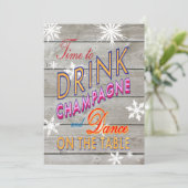 カラフルシャンパンオンウッド招待状 招待状 (スタンド正面)