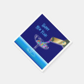 カラフルシャンパンスターズ大晦日パーティー スタンダードカクテルナプキン (角)