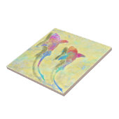 カラフルシャーク陶製タイル絵を描- s タイル (側面)