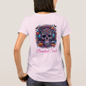 カラフルシュガースカルハロウィン死者の日 Tシャツ (裏面)