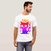 カラフルシルエット猫ミーム Tシャツ (正面フル)
