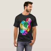 カラフルシルクニワトリ扇風機動物 Tシャツ (正面フル)