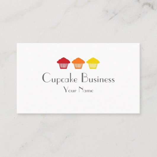カラフルシンプルカップケーキのベーカリーの名刺 名刺 (正面)
