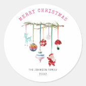 カラフルシンプルクリスマス ラウンドシール (正面)