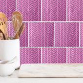 カラフルシンプルピンクパープルヘリンボーンパターン タイル