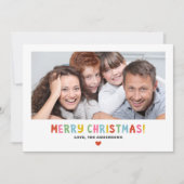 カラフルシンプルモダン写真クリスマス シーズンカード (正面)