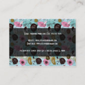 カラフルシンプルレトロ手描き花&鳥 名刺 (裏面)