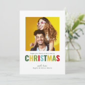 カラフルシンプル写真クリスマスカード シーズンカード (スタンド正面)