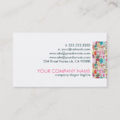 カラフルシンプル手描きかわいい花柄 名刺 (裏面)