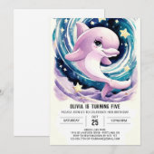 カラフルシンプル誕生日 招待状 (正面/裏面)