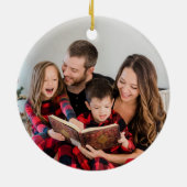 カラフルシンプルChristmas Family Photo セラミックオーナメント (裏面)
