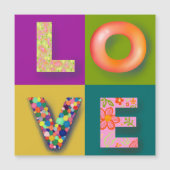 カラフルシンプルLOVE冷蔵庫磁石 (正面)