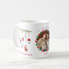カラフルシンプルMerry Christmas Photo Canlendar コーヒーマグカップ