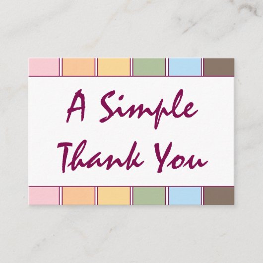 カラフルシンプルScriptありがとう 名刺 (正面)