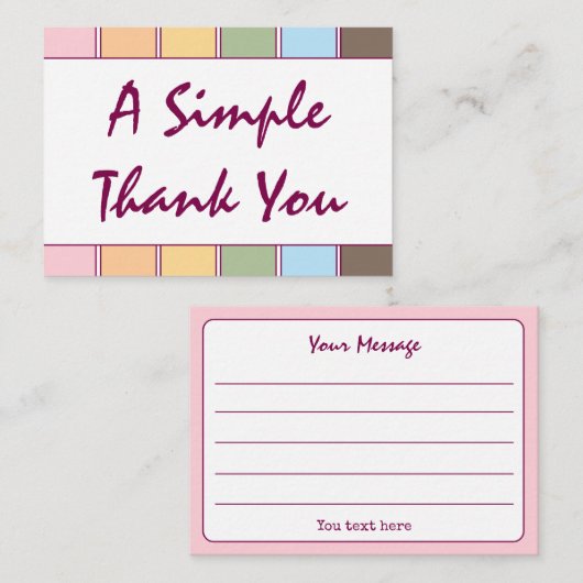 カラフルシンプルScriptありがとう 名刺 (正面/裏面)
