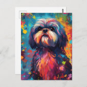 カラフルシーズー(犬) ポストカード (正面/裏面)