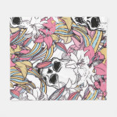 カラフルシームレスヴィンテージパターン背景  フリースブランケット (正面(横))