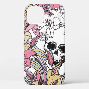 カラフルシームレスヴィンテージパターン背景 iPhone 12ケース