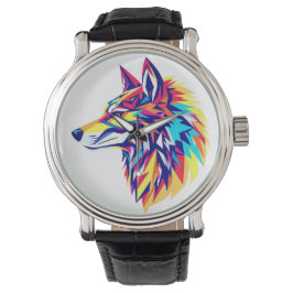 カラフルジオメトリックウルフeWatchウォッチ 腕時計