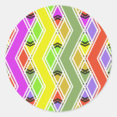 カラフルジグザグ線 ラウンドシール (正面)