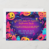 カラフルジャック・オ・ランタン ハロウィンパーティー 招待状 (正面)