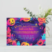 カラフルジャック・オ・ランタン ハロウィンパーティー 招待状 (スタンド正面)
