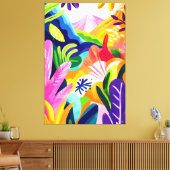 カラフルジャングルランドスケープインフォヴィススタイル キャンバスプリント (インサイチュ (リビング))