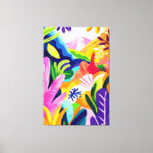 カラフルジャングルランドスケープインフォヴィススタイル キャンバスプリント (正面)