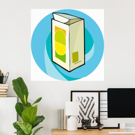 カラフルジュースモダン箱ミニマル ポスター