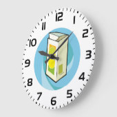 カラフルジュースモダン箱ミニマル ラージ壁時計 (傾斜)