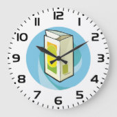 カラフルジュースモダン箱ミニマル ラージ壁時計 (正面)
