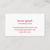 カラフルスイミングコーチインストラクター名刺 名刺 (裏面)