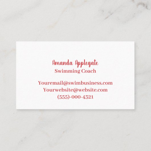 カラフルスイミングコーチインストラクター名刺 名刺 (裏面)