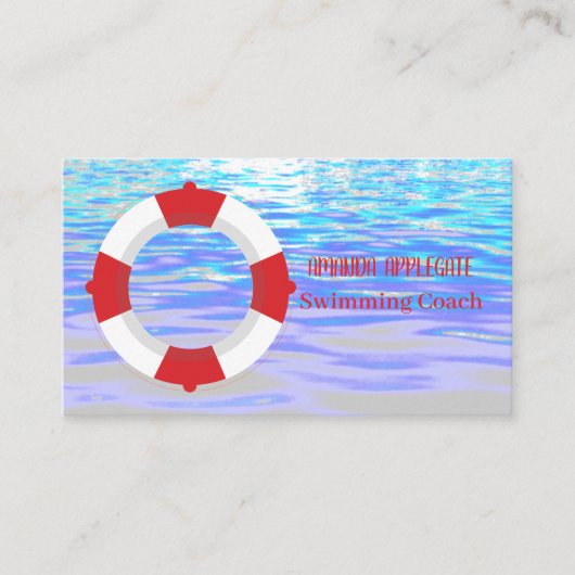カラフルスイミングコーチインストラクター名刺 名刺 (正面)