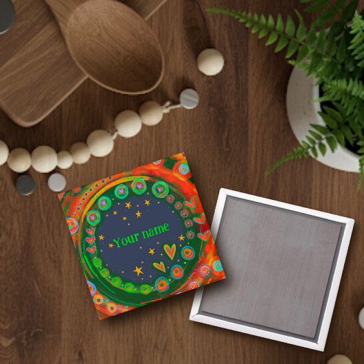 カラフルスカスタマイズツハート マグネット