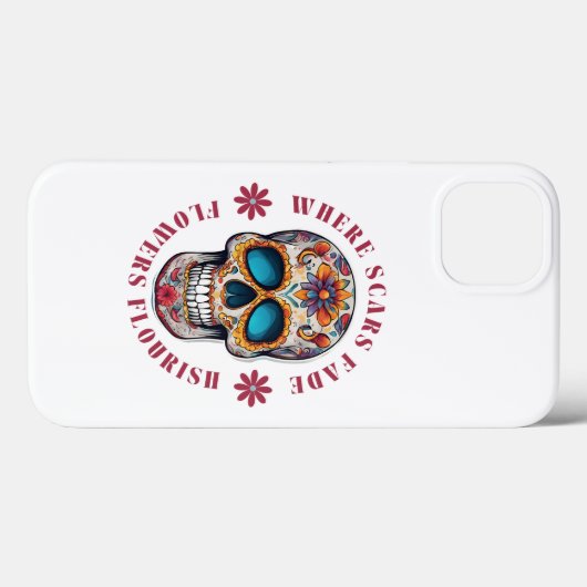 カラフルスカルやる気を起こさせるおよび感動的 Case-Mate iPhoneケース (裏面 (横))