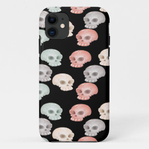 カラフルスカルオン黒 iPhone 11 ケース