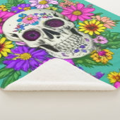 カラフルスカル（花） シェルパブランケット (3/4)