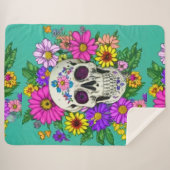 カラフルスカル（花） シェルパブランケット (正面(横))