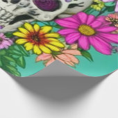 カラフルスカル（花） ラッピングペーパー (角)
